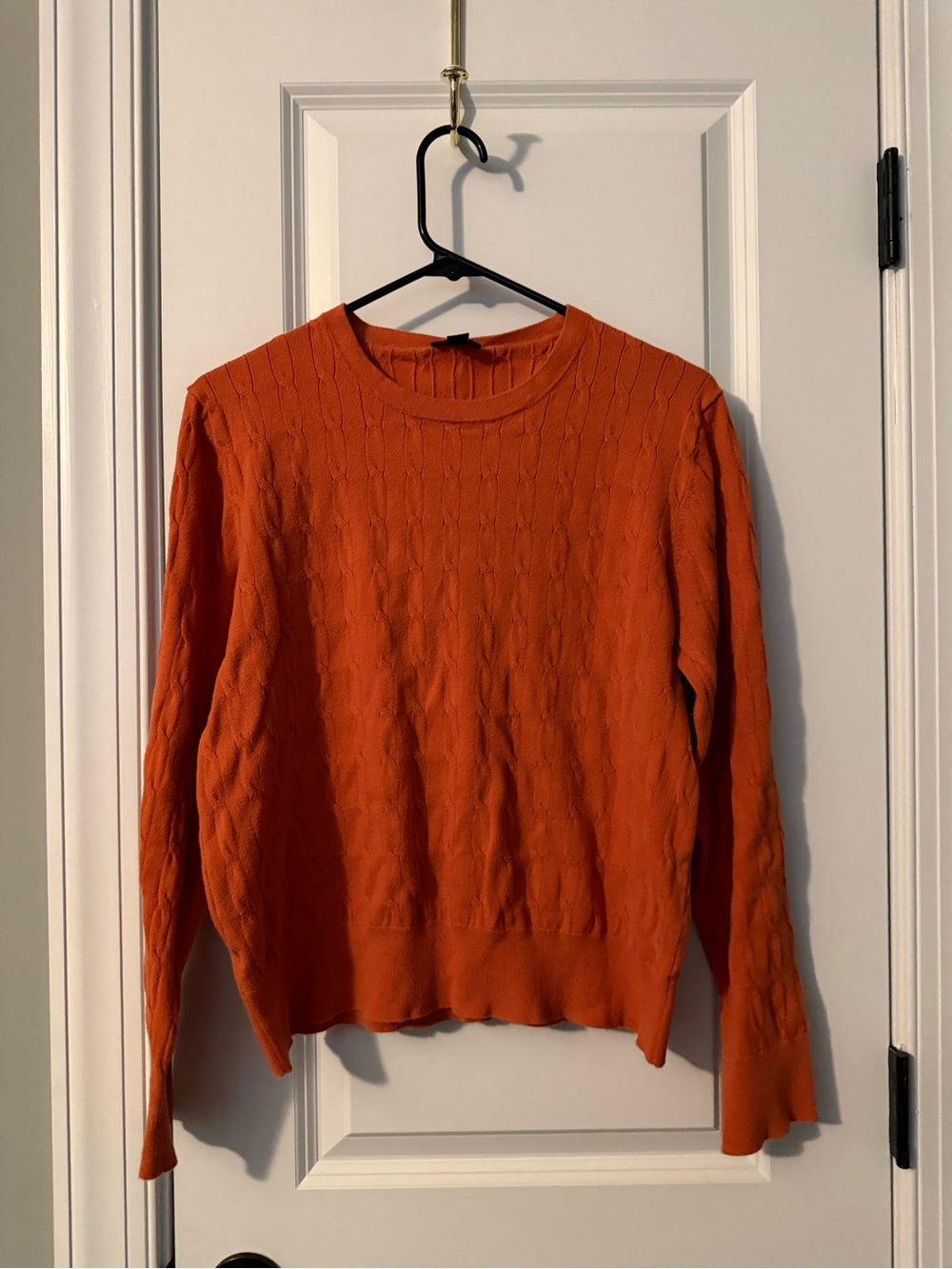 Orange Cable Knit Crewneck Sweater